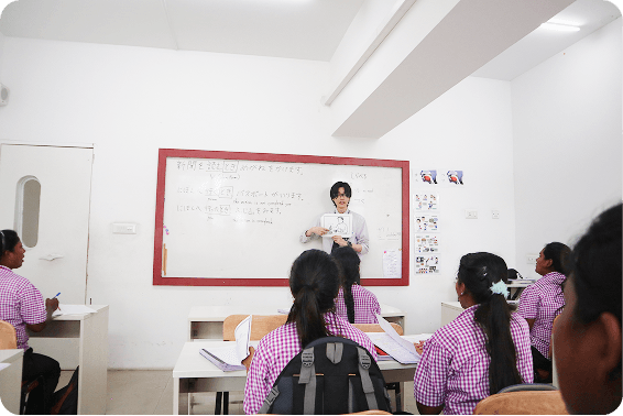 Japanese trainer teaching students